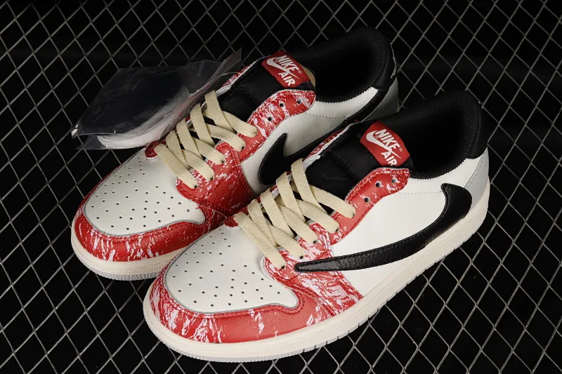 All Categories Air Jordan Jordan Series Basketball Shoes Air Jordan 1 Low Travis Scott x Air Jordan 1 AJ1 Joe 1 Knitted Lightning Barb Low Basketball Shoes DM7866-133